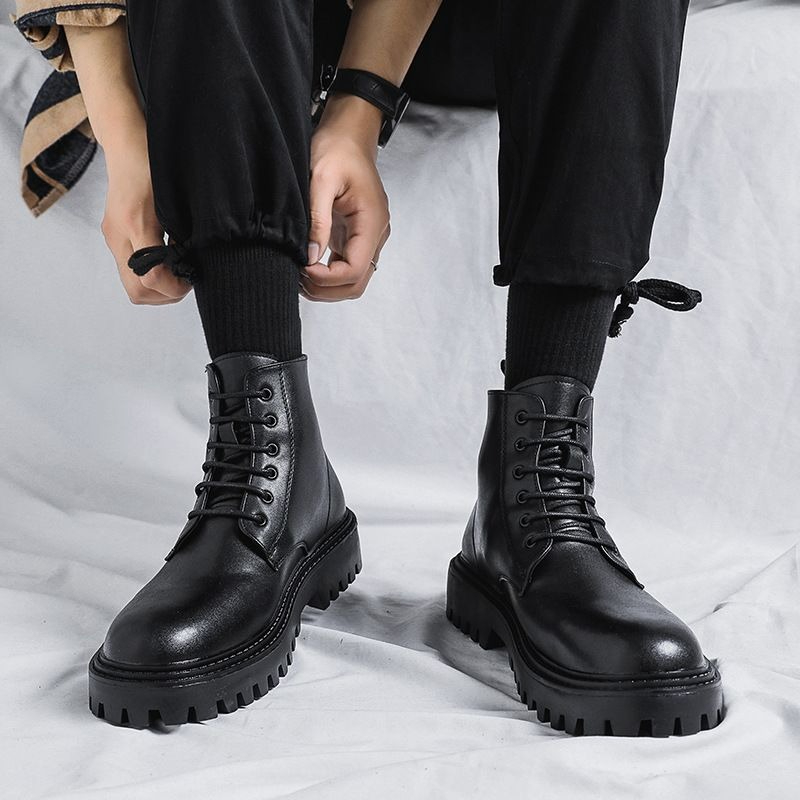 Men'S Shoes With Height Increase - Stivali Alti in Pelle da Uomo,